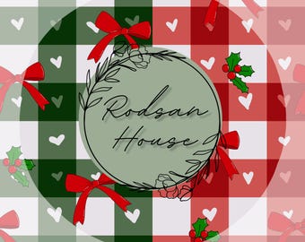 Christmas Checkered Bows Seamless Pattern - Green and Red