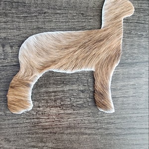 May include: A brown and white sheep fleece cutout, a craft supply for making felt or other crafts.