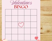 Blank Valentine's Day Bingo Template, Printable Party Game (Digital Download)