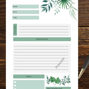 Therapy Session Notes Template