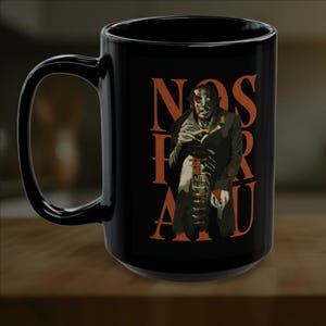Nosferatu Coffee Mug. FREE SHIPPING. Halloween Horror Movie Gift. Classic Vintage Cup. Gothic Dracula Vampire Decor. Spooky Drinkware