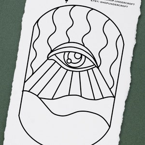 All Seeing Eye Stained Glass Pattern. PDF FILE. Digital Download