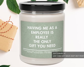 Fun Gift for Boss for Boss's Day, Funny Boss Gift, Eco-Friendly Candle, Gift for Boss, Boss's Day Gift Candle, Coworker Gift for Boss