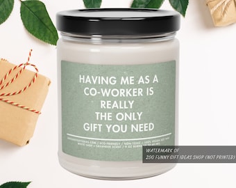 Funny Co-Worker Gift, Birthday Gift for Coworker, Gift for Coworker, Sarcastic CoWorker Gift, Scented Jar Candle Gift, Office Gift for Her