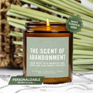 Coworker Leaving Gift for Friend, Funny Retirement Present, Retirement Gift for Woman, Moving Away Gift, The Scent of Abandonment Candle