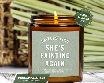 Artist Gift, Funny Personalized Painter Candle, Hobby Present for Mom Wife Friend Sister