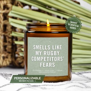 Rugby Gifts for Fans, Personalized Funny Rugby Player Candle