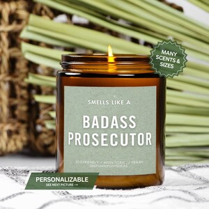 Prosecutor Gift for Her, Funny Custom Prosecutor Candle Badass Prosecutor, Personalized Prosecutor Gift for Christmas, Thank you Gift