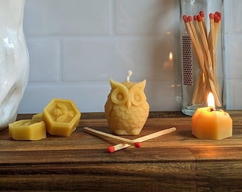 Beeswax Owl Candle - 100% Pure Beeswax Candles From Tennessee Bee Farm