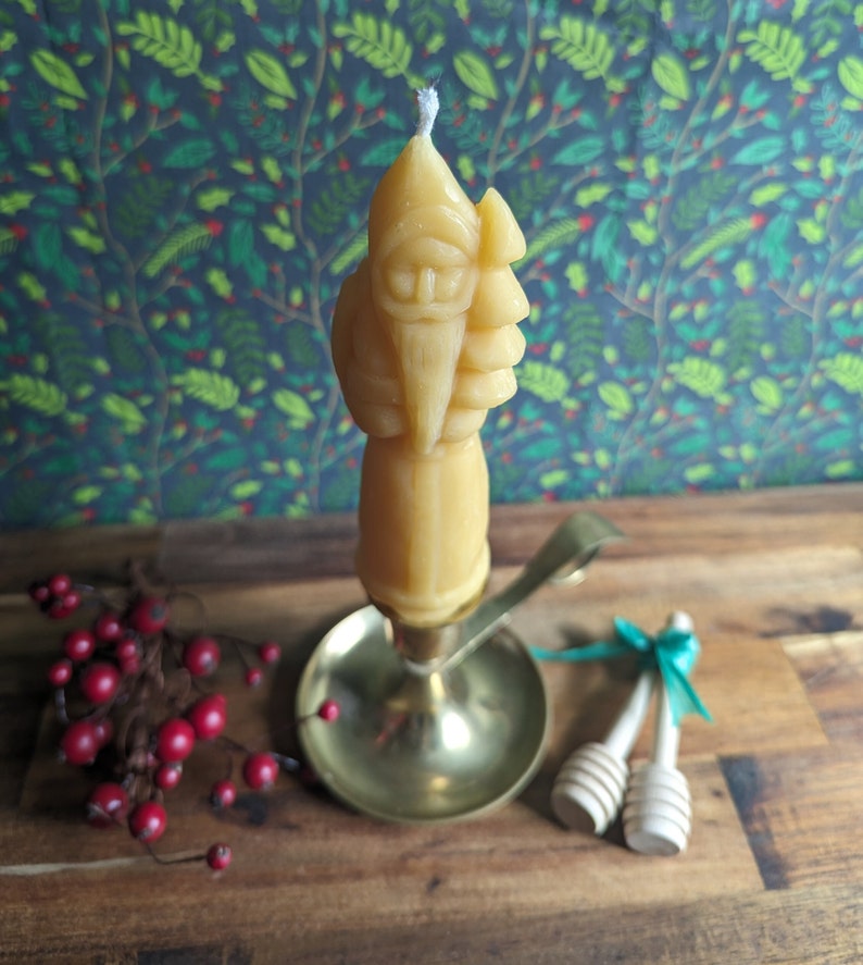 Santa Taper Candle 100 Pure Beeswax From Tennessee Vintage Christmas