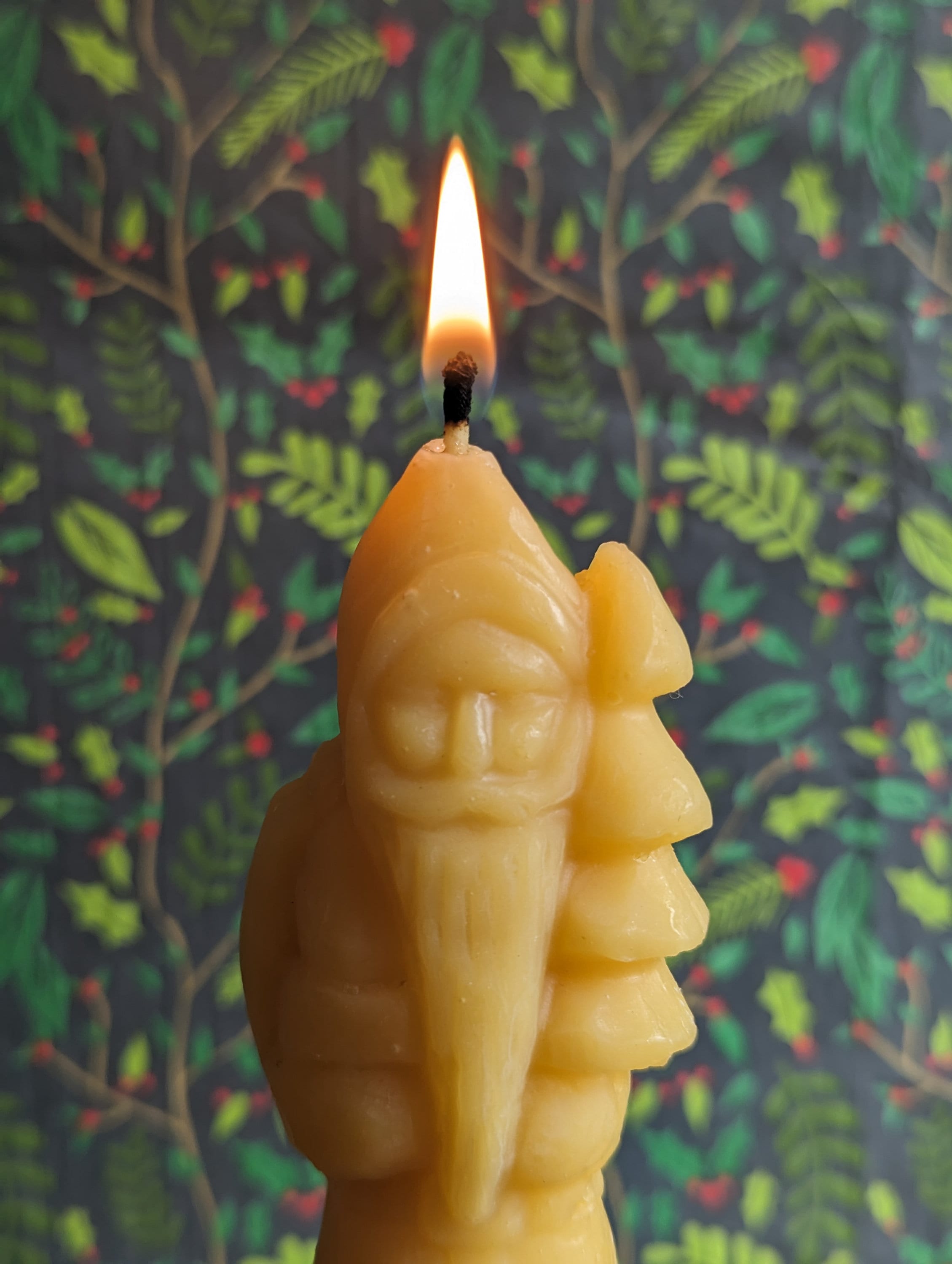 Santa Taper Candle 100 Pure Beeswax From Tennessee Vintage Christmas
