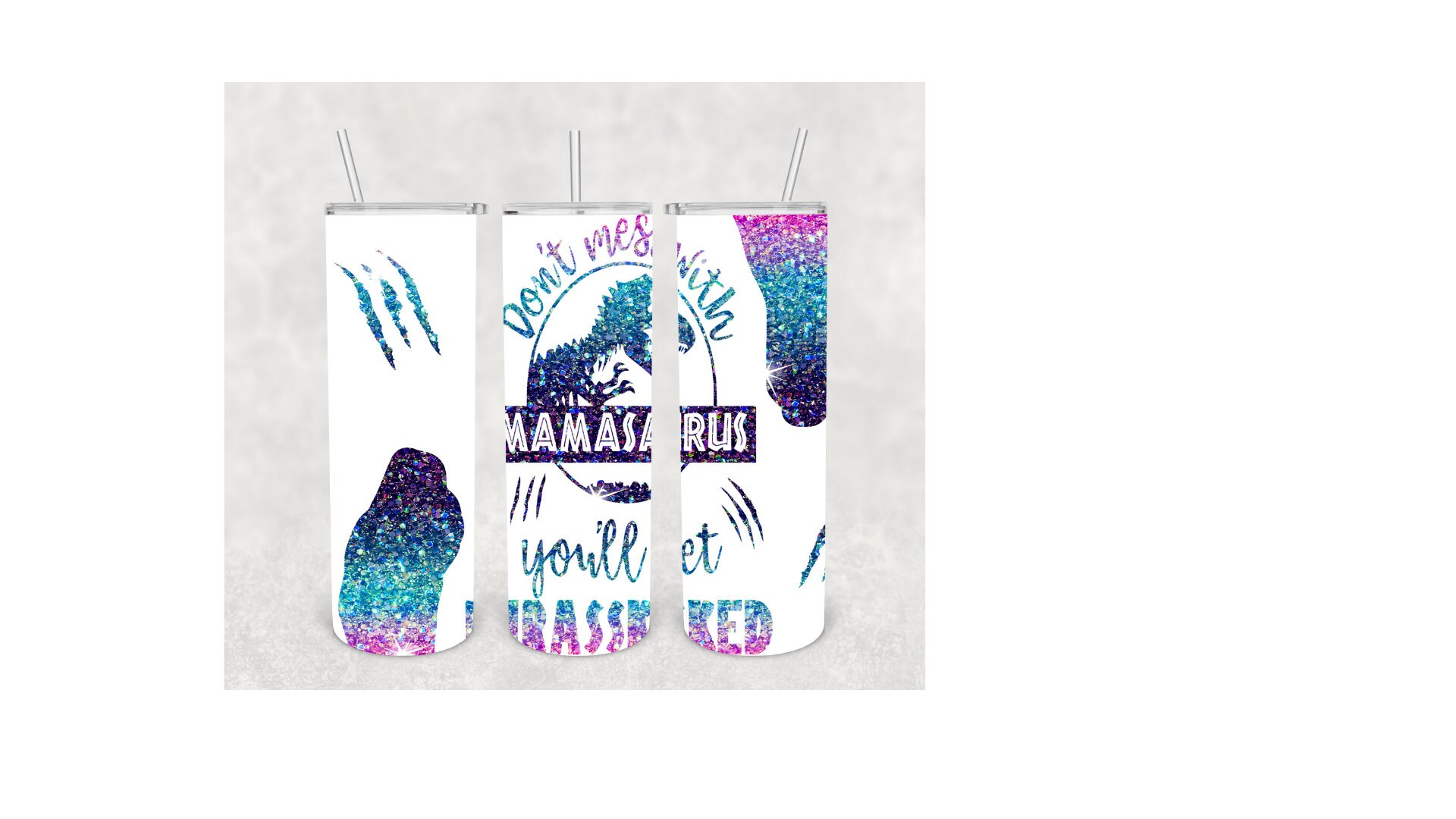Digital Mamasaurus Skinny 20oz Tumbler 