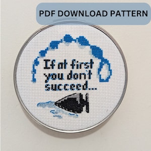 Anal Aspirations Cross stitch pattern - Queer humor subversive embroidery download pdf pattern