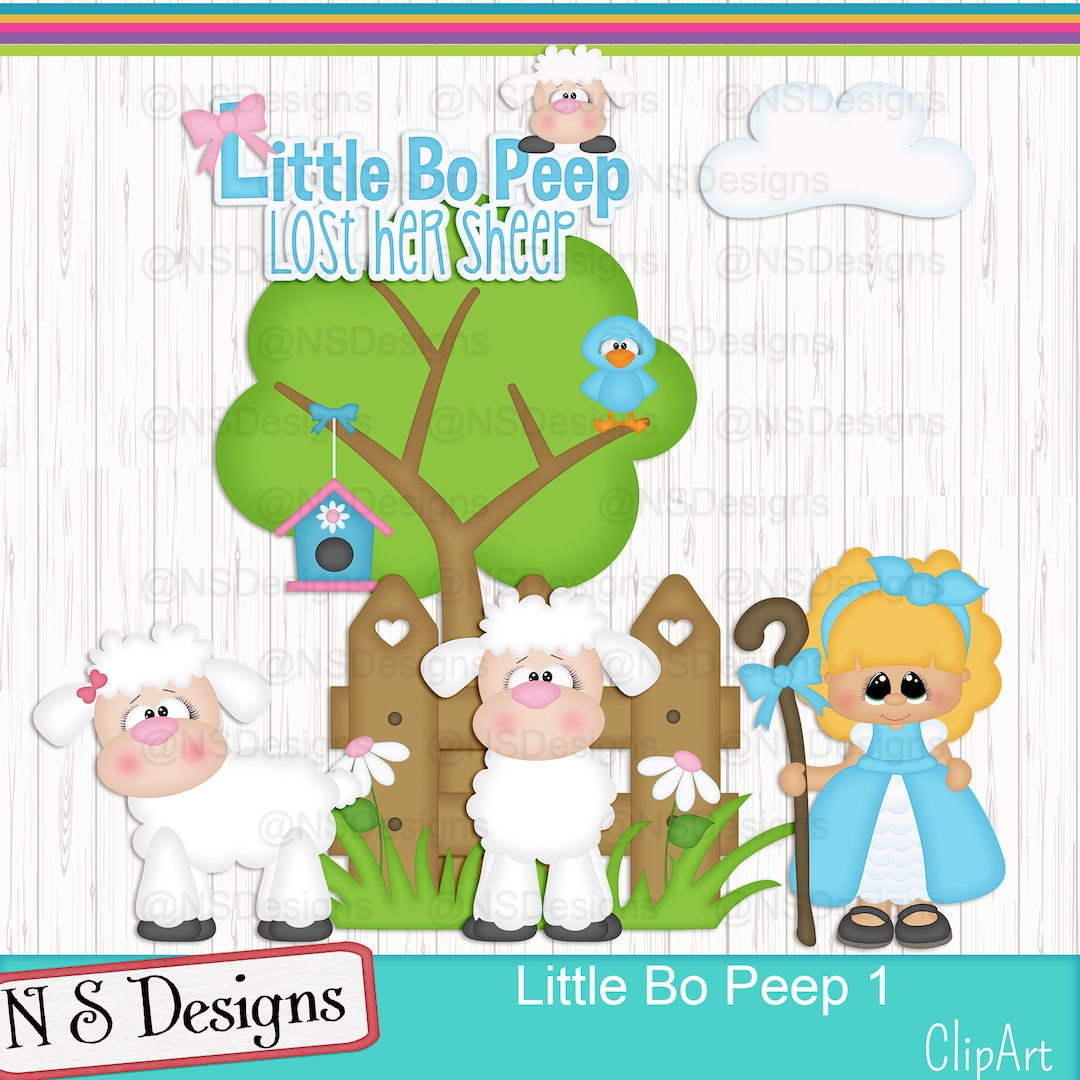 Little Bo Peep 1 Clipart commercial Use, Clipart, Digital Clip Art