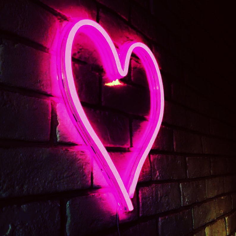 Heart Neon Sign Love Gift Neon Custom Sign Heart Led Neon Sign - Etsy