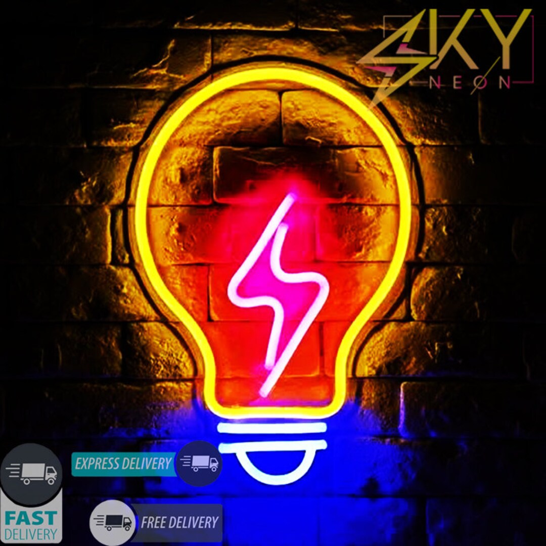 Bulb Flash Custom Neon Sign World Globe Gift Neon Light