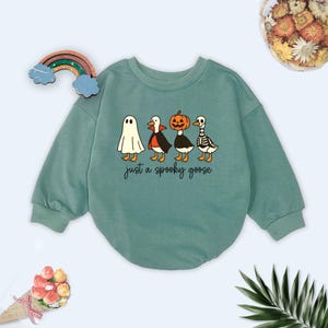 Just a Spooky Goose Baby Romper, Funny Halloween Goose,Fall Baby Clothes, Funny Silly Goose Baby Gift, Newborn, Goose Costume Baby Shower
