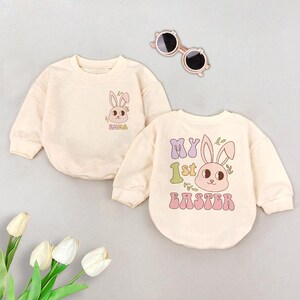 My First Easter Baby Romper Sweatshirt, 1st Easter Outfit, Cute Easter Bunny Baby Clothes, Boys Easter Outfit, Holiday, Easter Baby Clothing