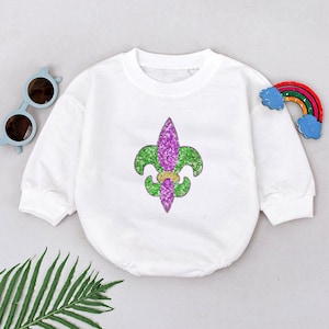 Mardi Gras Baby Romper: Fleur De Lis, New Orleans Outfit