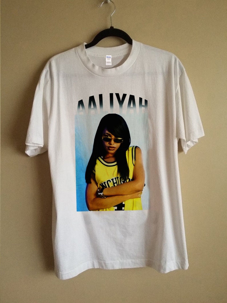 Aaliyah Rnb Rip Yellow Michigan 90S Hip Hop T-Shirt