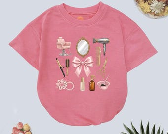 Hair Stylist Baby Romper, Salon Tools Infant Bodysuit, 100% Cotton, Handmade