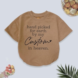 Personalized &#39;Hand Picked for Earth&#39; Baby Romper: Newborn Outfit