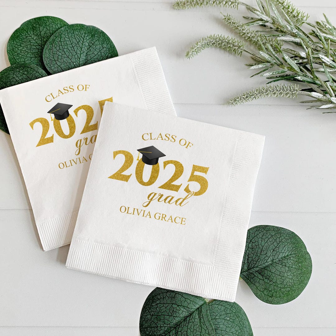 Personalized Graduation Napkins: Class of 2025 Party Decor - Etsy