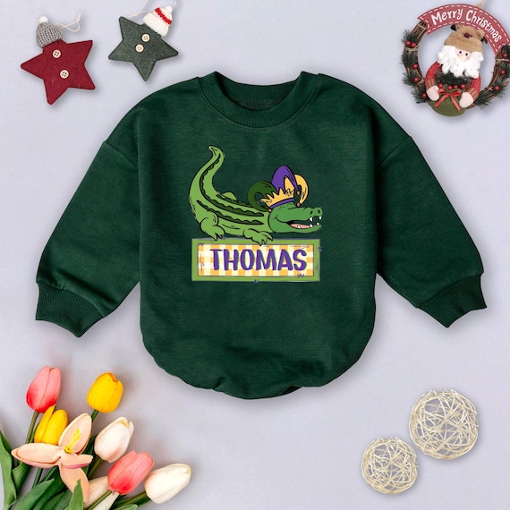 Suéter mameluco con sombrero de Joker y cocodrilo de Mardi Gras