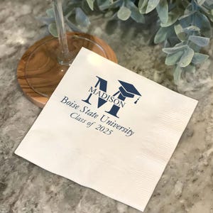 Personalized Graduation Napkins: Custom University Logo, Class of 2025