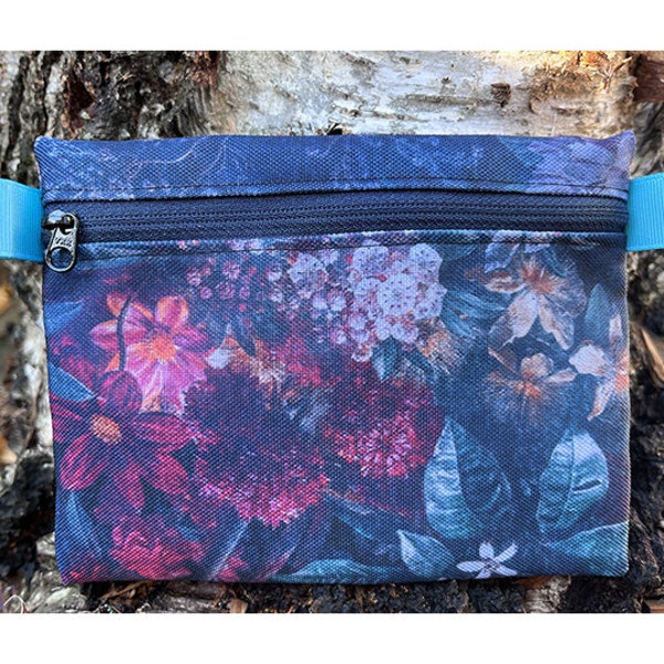 EDC pouch Waterproof  pouch,  wallet Ominous Floral    , with  YKK #3  Zipper, Waterproof Canvas EDC Pouch