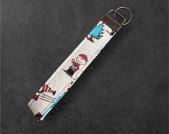 Handmade Cotton Fabric Key Fob | Wristlet Keychain | Stylish & Practical Gift | classic cartoon