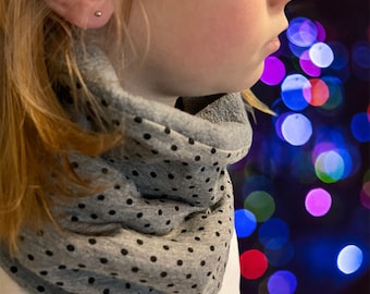 Calentador de cuello de forro polar, bufanda tubular de forro polar, bufanda tubular de lunares, pañuelo tipo bandana, calentador de cuello, bufanda para el cuello, bufanda infinita, polaina