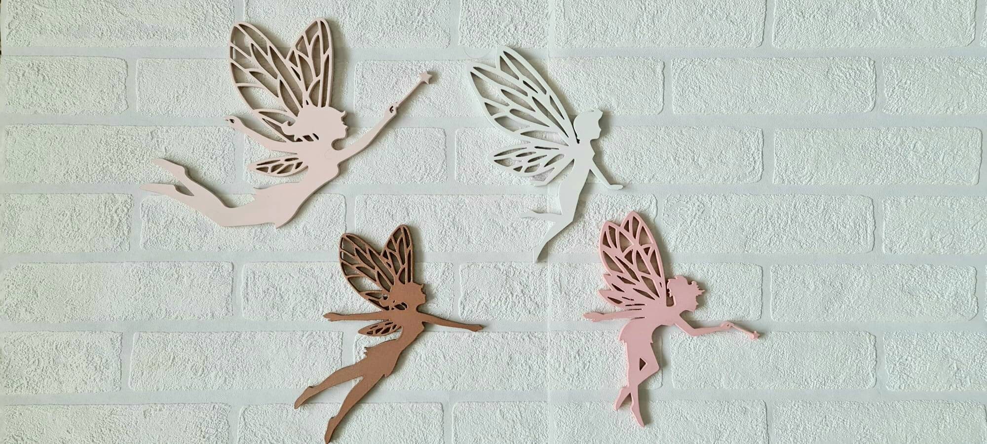 Set of 4 Wooden Fairies Wall Decor Cute Fairy Wall Decor Etsy UK