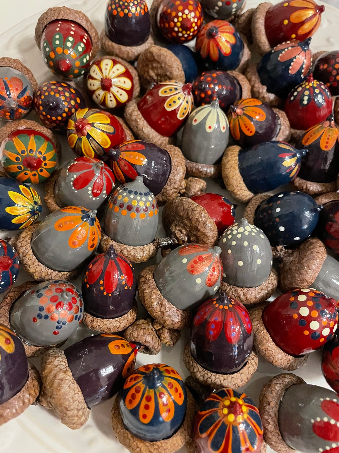 Hello Fall Hand Painted Natural Acorns Set of 6 - Etsy