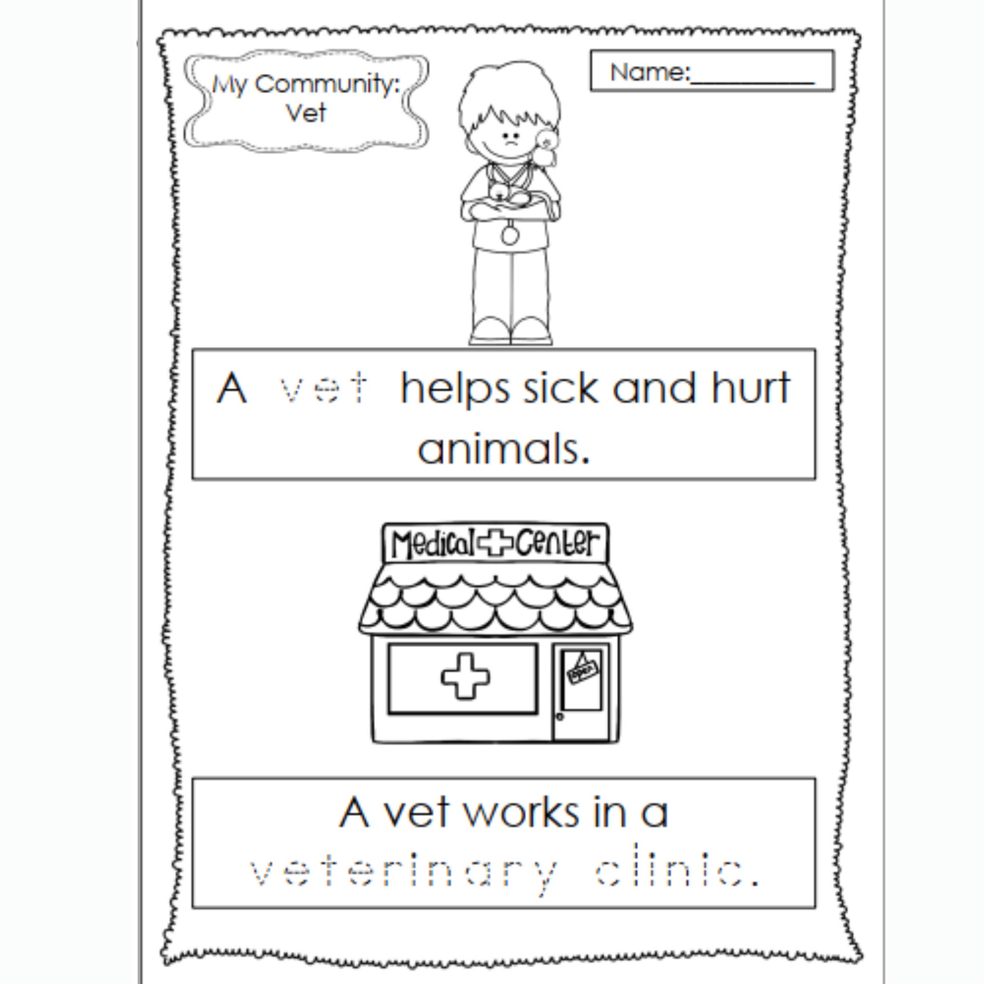 printable community helpers worksheets for preschoolers etsy