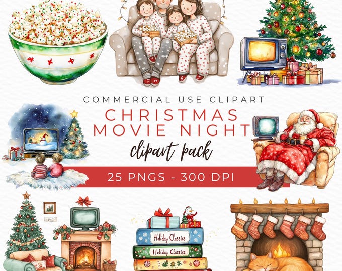 Christmas Movie Night Clipart Christmas Clipart Christmas Card Png — free download