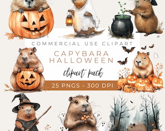 ハロウィン カピバラ クリップアート、キュートで不気味なカピバラ PNG、ゴースト カピバラ ハロウィン デザイン