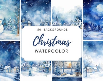 Winter Landscape Digital Paper, Winter Wonderland Scenes, Snowy Forest Pages, Scrapbooking, Card Making, Printable