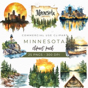 Clipart de Minnesota, contorno do estado PNG, ilustração do mapa de Minnesota, SVG de Minnesota, arte de decalque do estado, download instantâneo