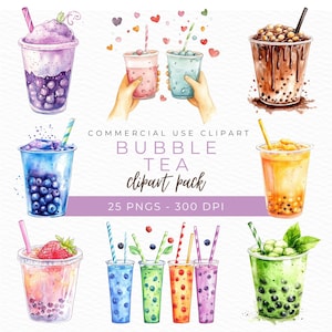 Bubble Tea Clipart, Kawaii Boba PNG, süße Getränk Illustration, Milchtee Kunst, Boba Tee Grafiken, Getränkeaufkleber Design, Sofort Download