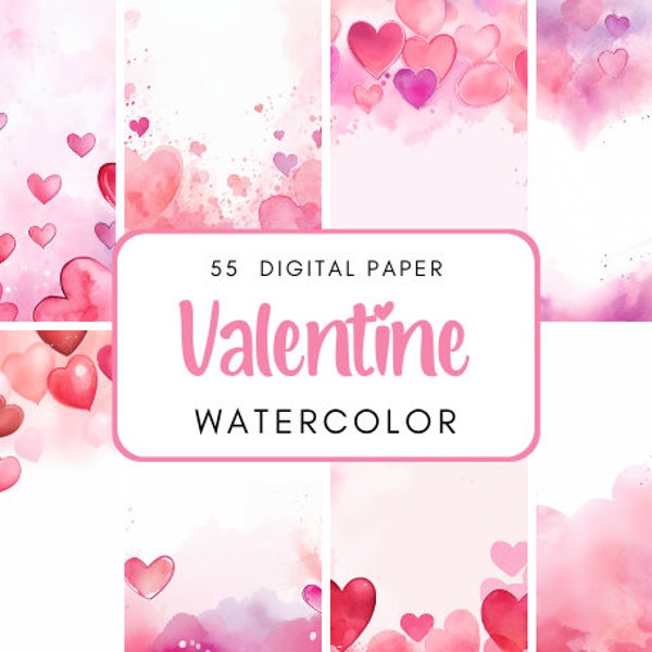 Valentine Hearts Digital Papers, Scrapbook Paper, Heart Backgrounds, Commercial Use Digital Paper,Valentine Digital Paper