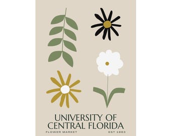 Rolled Posters, UCF Flower Market Poster Aesthetic, Wall Art, Dorm Room Decor, College Gift, Room Poster