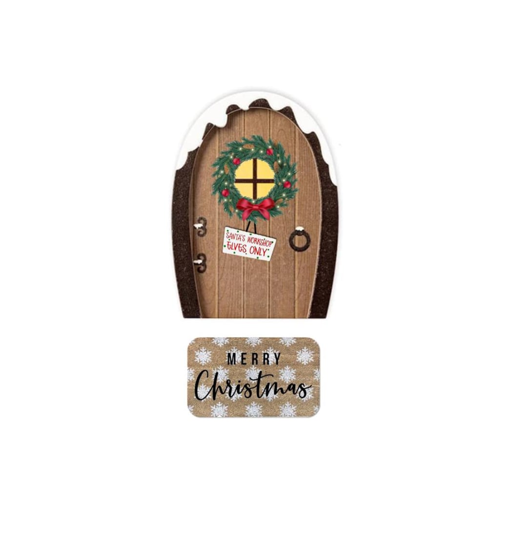 Printable Brown Christmas Door, Printable Elf Christmas Decoration ...