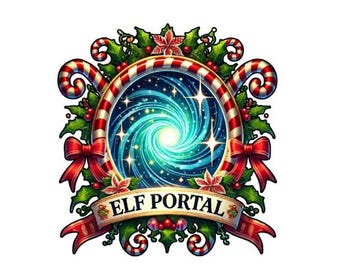 Dekoracja portalu świątecznego Elfa do druku (wersja cyfrowa do pobrania)