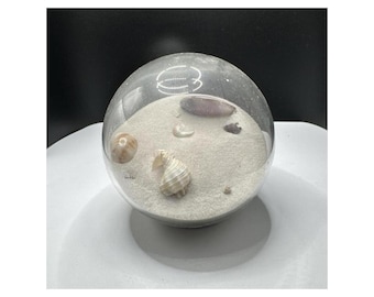 Swirl Clear Art Glass Paperweight Hand Blown beach house Decor