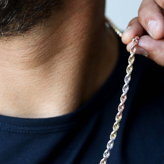 Rope Necklace for Men, Gold Rope Chain, Rope Chain 14k, Mens Gold