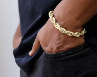 10K Hollow Gold Bracelet, Gold Bracelet, Hollow Gold Bracelet, Mens Gold Bracelet, Gold Chain Bracelet, Gold Bracelet Men