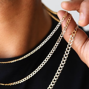 Solid Gold Chain 14k Gold Curb Chain, Cuban Link Chain, Curb Chain, 14k Gold Chain Solid Gold Cuban Chain, 14k Gold Necklace Men Necklace