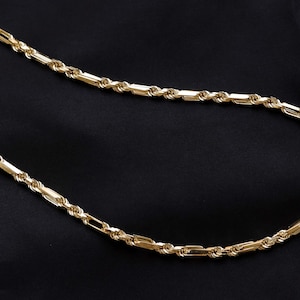 Milano Gold Chain, Milano Chain, Figarope Chain, 14K Gold Necklace, Solid Gold Necklace, 14K Gold Chain Necklace Men, Chain Necklace For Men