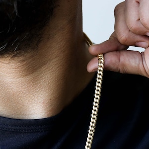 Miami Cuban Chain, Miami Cuban Link Chain 14k Gold Chain Link Necklace, 14k Gold Necklace For Men, Gold Chain, Mens Necklace Chain